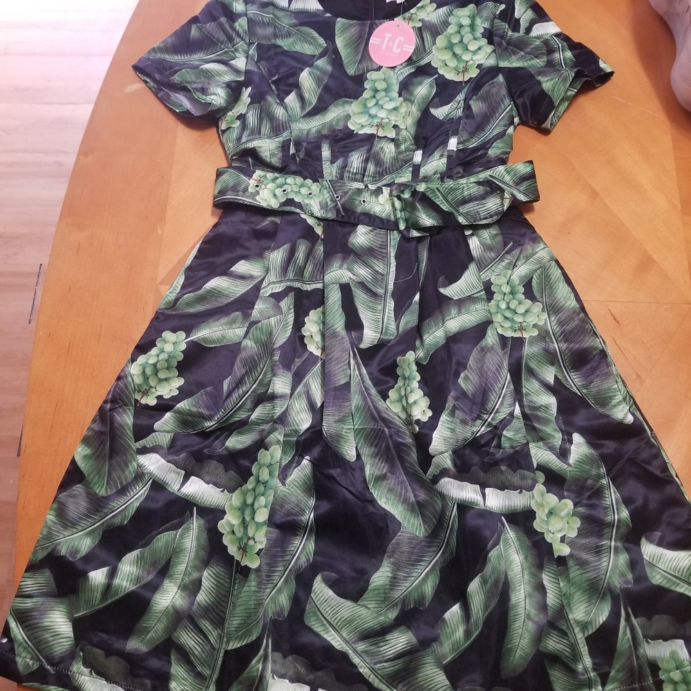 Tea&cup small green and black dress